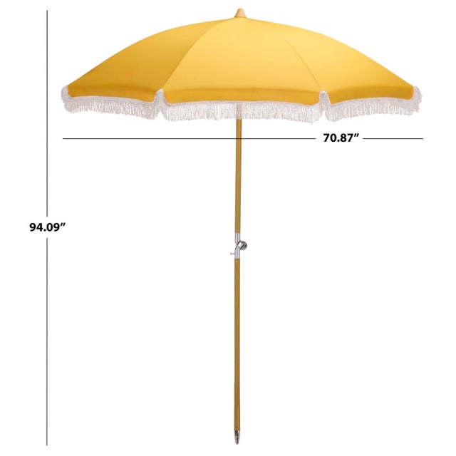 Introduce the Valencia 6.5 ft Beach Umbrella in a vibrant yellow that brightens up any sunny day by the shore. Crafted...