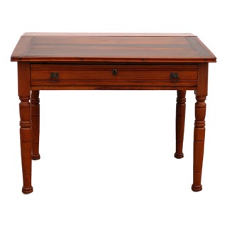 19th Century Victorian Walnut One Drawer Slant Top Desk For Sale