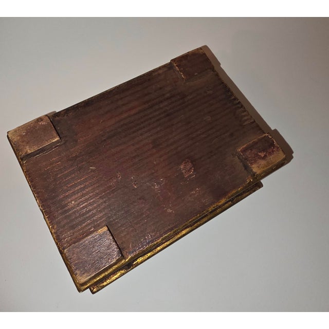 Wood Antique Italian Box With Romantic Scene on Top For Sale - Image 7 of 11