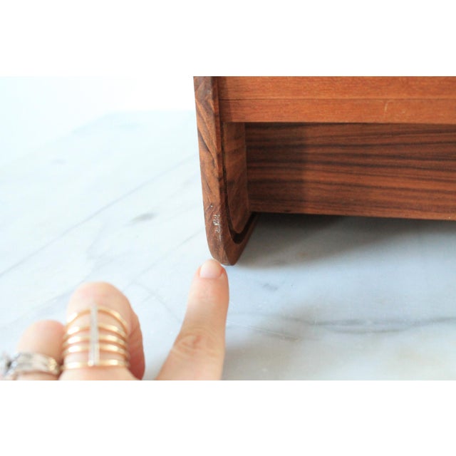 1970s Teak Wood Tambour Organizer Box by Kalmar For Sale - Image 9 of 12