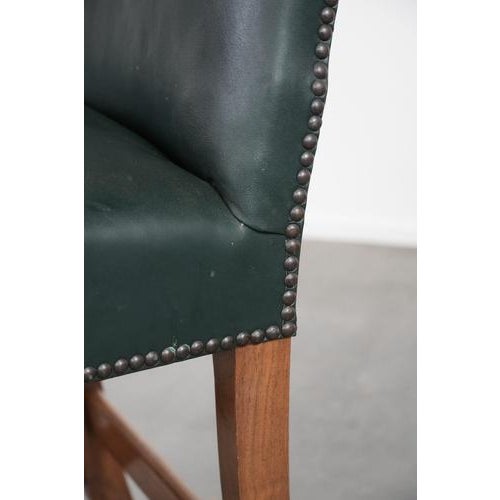 English Green Cowhide and Wooden Gainsborough Desk Chair For Sale - Image 11 of 13