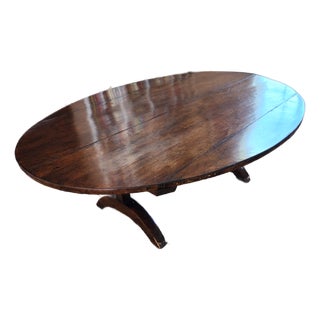 1970s Mid Century Stunning Solid Walnut Oval Coffee Table For Sale
