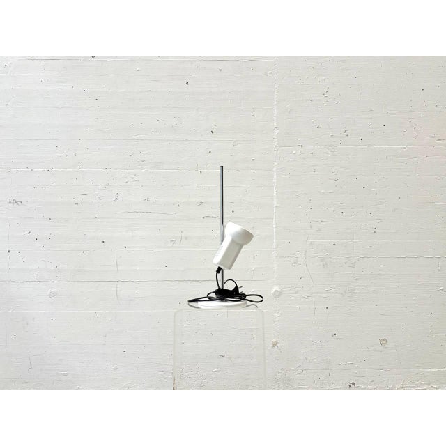 Black Space Age White Metal Table Lamp, 1970s For Sale - Image 8 of 16