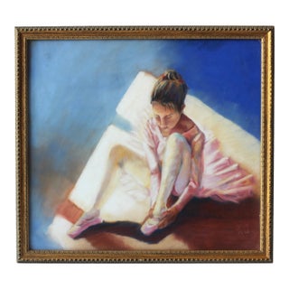 Signed Framed Pastel "Ballerina" For Sale