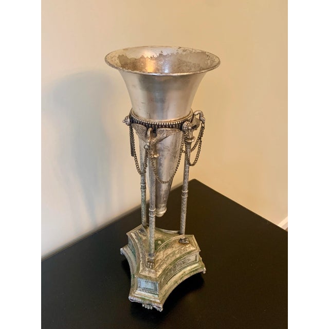 Neoclassical Silver Vase With Swans and Paw Feet For Sale - Image 11 of 12