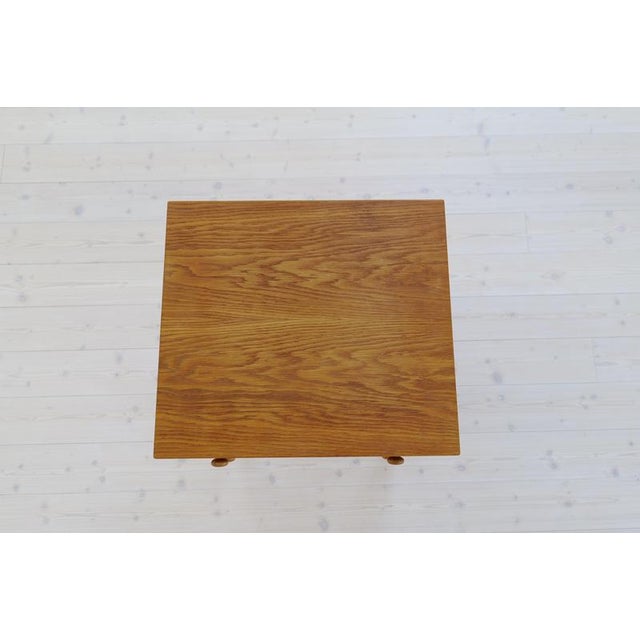 Wood Scandinavian Oak Casino Side Table by Sven Engström, 1960s For Sale - Image 7 of 9