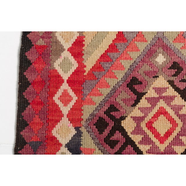 Textile 1950s Bold Geometric Medallion Kilim Runner For Sale - Image 7 of 10