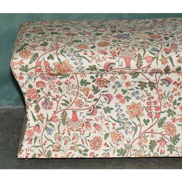 Antique Victoria Triple Sized Ottman Storage Trunk Embriodered Upholstery by Aeg, 1880 For Sale - Image 13 of 18