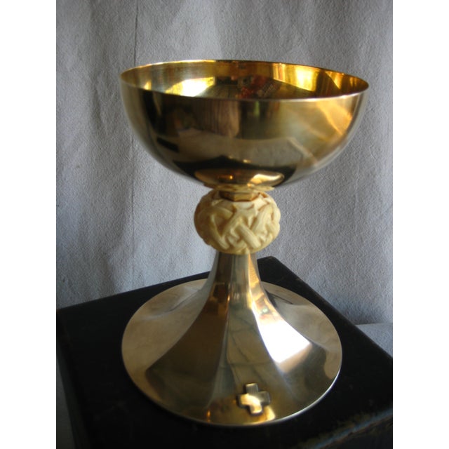 French Silver-Gilt Mid 20th Century Chalice in Box For Sale - Image 9 of 13