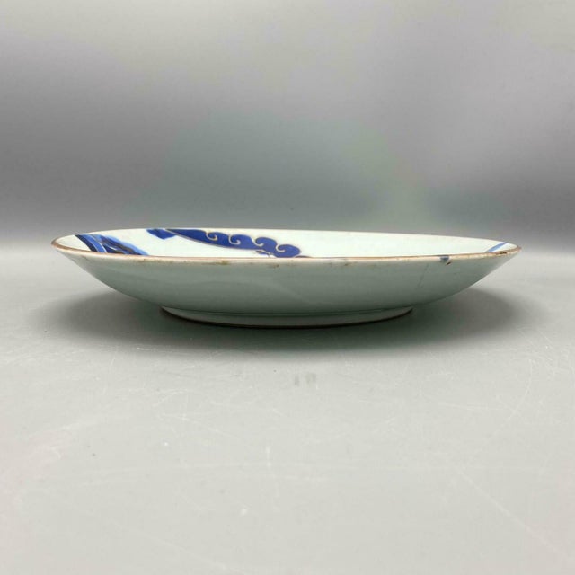 Antique Japanese Arita Hizen Plate with Mountain Landscape, 1890s For Sale - Image 5 of 8