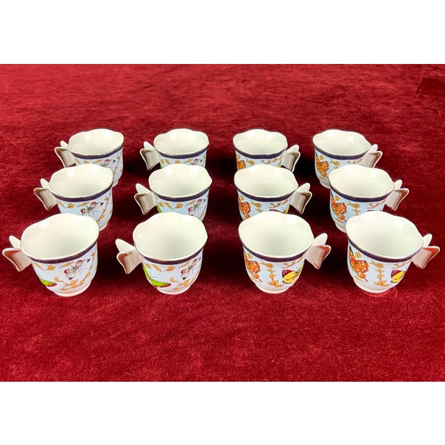Classic Coffee & Tea Butterfly Demitasse Service for 12 & Nobility Plate Spoons - 33 Pieces Cups Never Used For Sale - Image 9 of 11