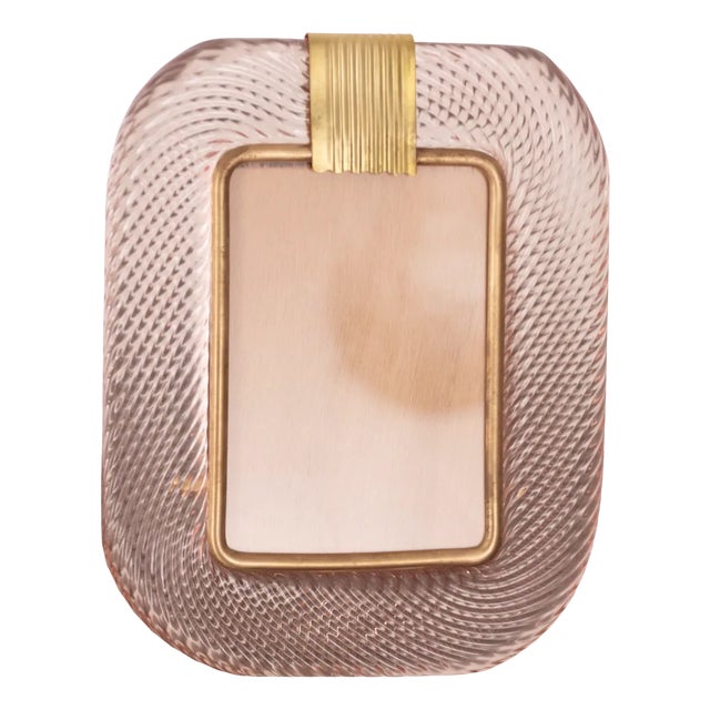 Murano Glass and Twisted Brass Picture Frame, Italy, 1990s For Sale