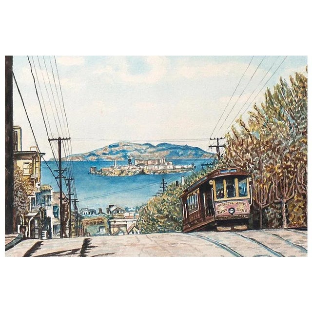 'San Francisco Bay From Hyde St', James Ikeda; 1955 For Sale In Monterey, CA - Image 6 of 7