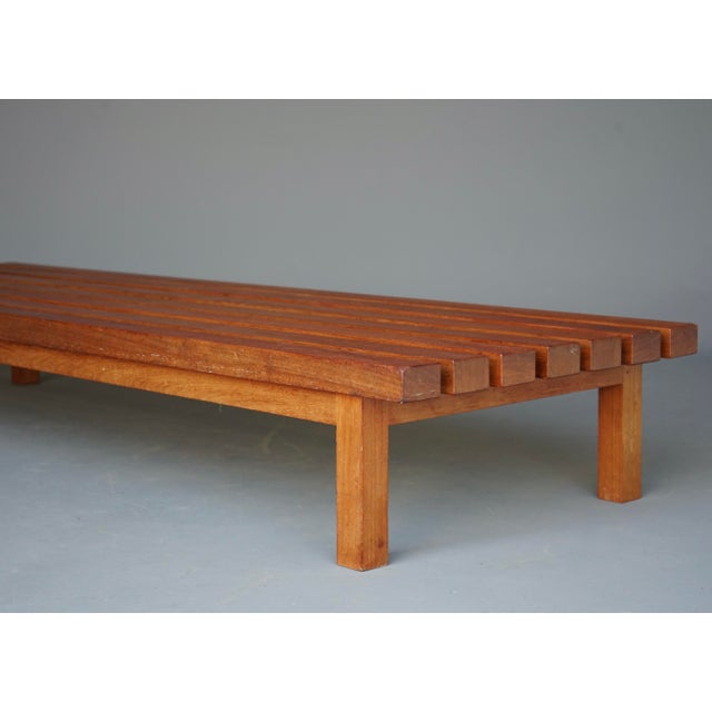 Mid-Century Slatted Teak Low Bench, 1960s For Sale - Image 15 of 18