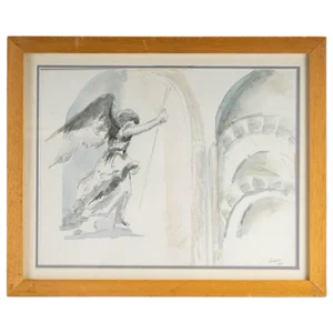 Church Interior With an Angel