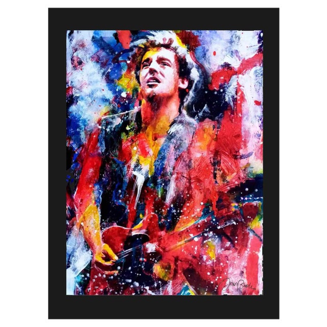 Ivana Burello, Bruce Springsteen, Original Mixed Media, 2019, Framed For Sale
