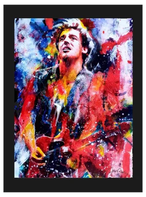 Ivana Burello, Bruce Springsteen, Original Mixed Media, 2019, Framed