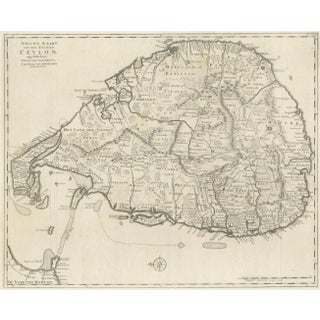 Large Antique Map of Ceylon, 1724 For Sale