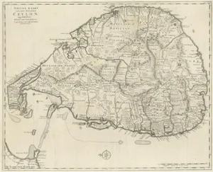 Large Antique Map of Ceylon, 1724
