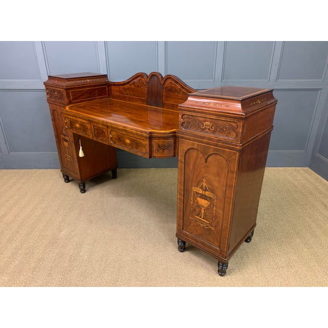 George III Inlaid Mahogany Pedestal Sideboard, 1800 For Sale - Image 18 of 18