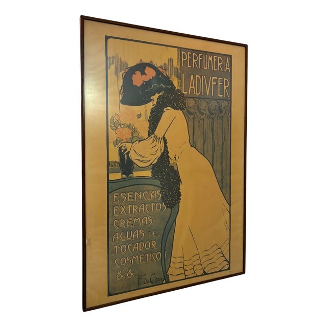 Art Nouveau Poster for Ladivfer Perfumeries by Francisco De Cidón, 1903 For Sale