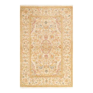 Mogul, One-of-a-Kind Hand-Knotted Area Rug - Ivory, 4' 1" x 6' 2"