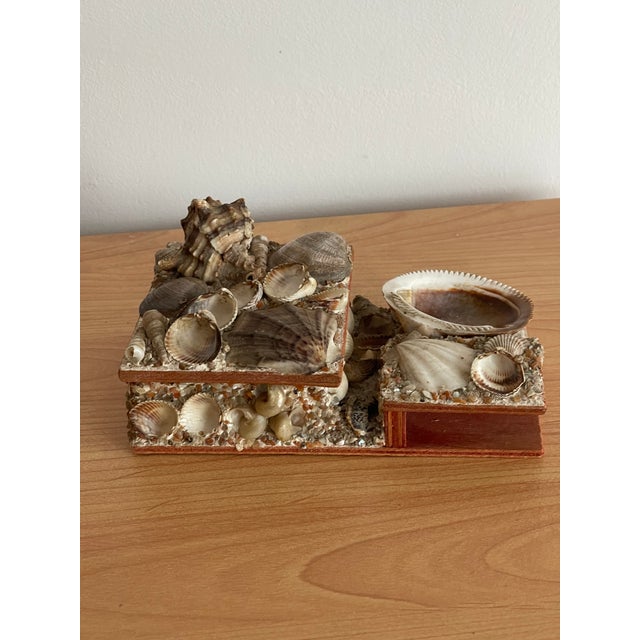 Coastal Antique Sailors Valentines Sea Shell Box For Sale - Image 3 of 5