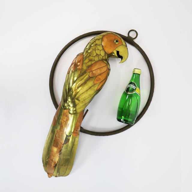 1960s 1960s Sergio Bustamante Sculpture of Macaw on Hanging Perch For Sale - Image 5 of 5
