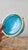 Vintage Murano Opaline Glass Ashtray Turquoise Blue Brass Rim Italian Mid Century Decorative Catchall Trinket Dish For Sale - Image 9 of 13