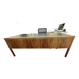 1970s Rare Mid-Century Modern Brazilian Mahogany Desk & Credenza For Sale