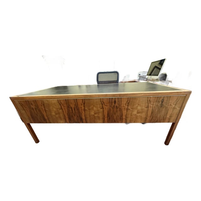 1970s Rare Mid-Century Modern Brazilian Mahogany Desk & Credenza For Sale