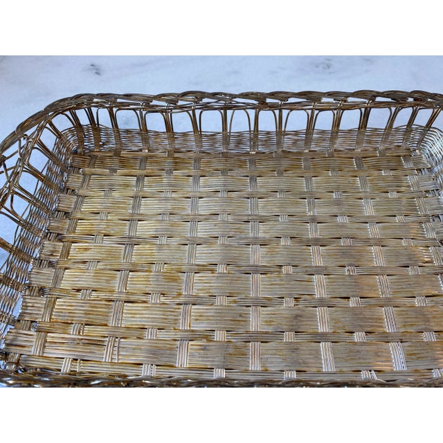 Vintage Silver Plated Metal Basket For Sale In Austin - Image 6 of 10