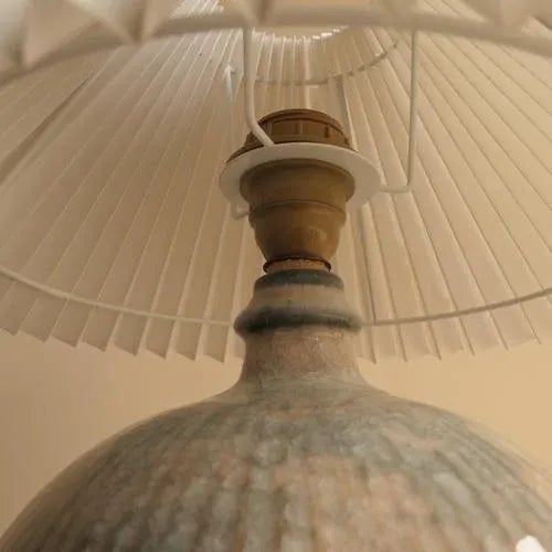 Crackled Ceramic Table Lamp For Sale - Image 3 of 4