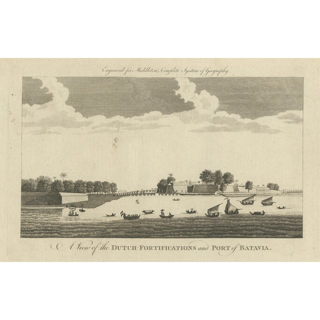 Antique View of Batavia Port Jakarta, 1778 For Sale