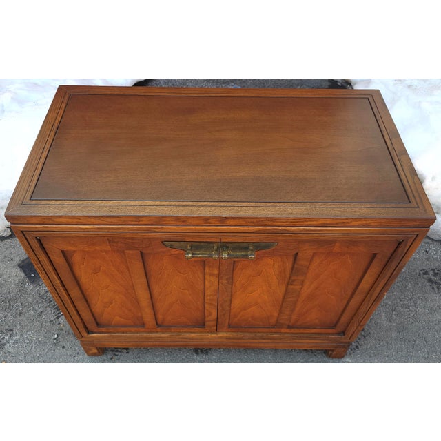 Brown Mid 20th Century Fancher Furniture Walnut and Oak Side Cabinet For Sale - Image 8 of 13