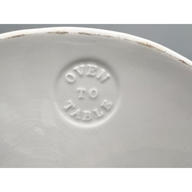 Ceramic Vintage English Portmeirion White Relief Covered Serving Bowl | Oven-to-Table Dish - Cottagecore, European Countryside For Sale - Image 7 of 16