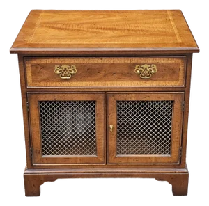 Henredon 18th Century Portfolio Satinwood Inlaid Mahogany Side Cabinet