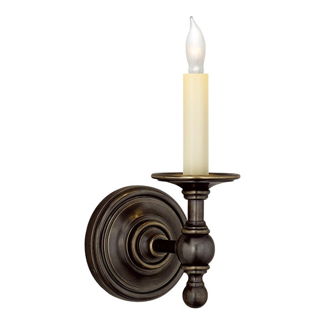 Chapman & Myers for Visual Comfort Signature Classic Single Sconce in Bronze For Sale