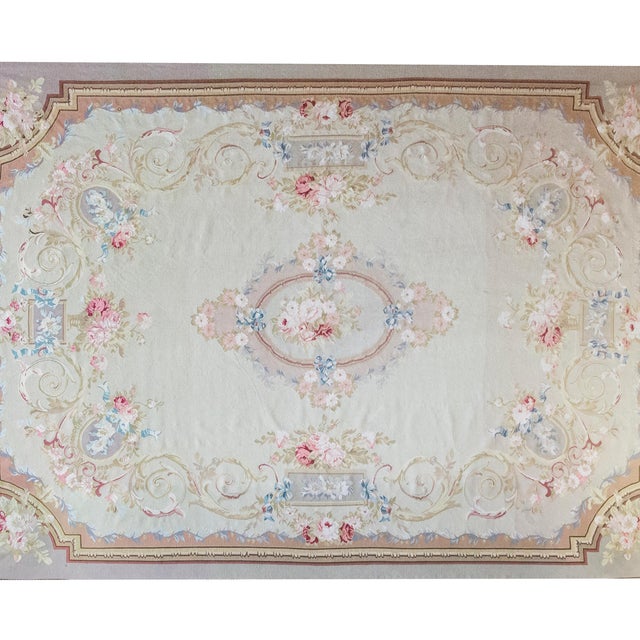 Indian Late 20th Century Indian Aubusson Rug For Sale - Image 3 of 15