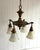 Metal Early 20th-Century Brass 4-Globe Chandelier For Sale - Image 7 of 7