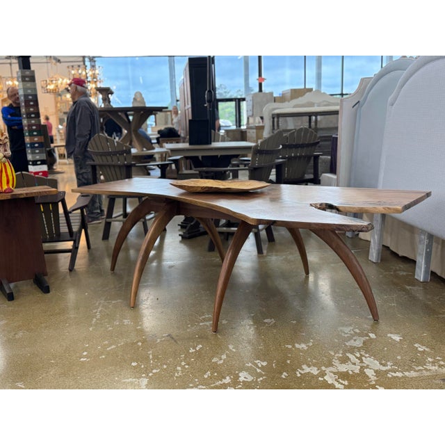 Mid-Century Modern Custom Sculptural Live-Edge Black Walnut Dining Table by Larry Jerome For Sale - Image 3 of 3