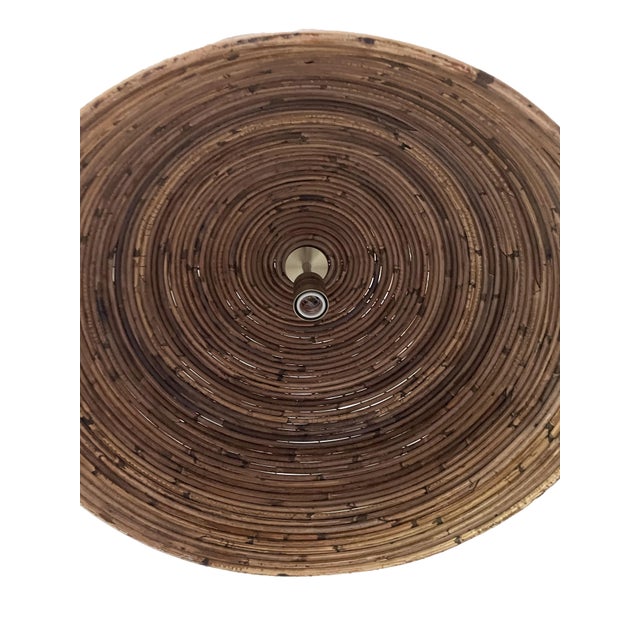 Gabriella Crespi 1970s Gabriella Crespi Rattan Italian Light Pendant For Sale - Image 4 of 4