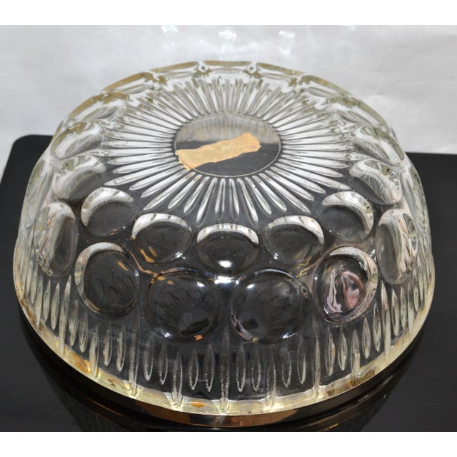 1950s Art Deco Round Clear Crystal Bowl Silver Plate Rim Italy Serveware For Sale - Image 10 of 13