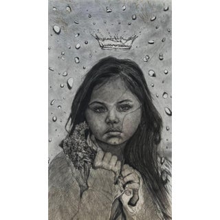 Crowned in the Storm, Pencil Drawing, Emmanuel Akolo (2018) Charcoal and Graphite and Paper. For Sale