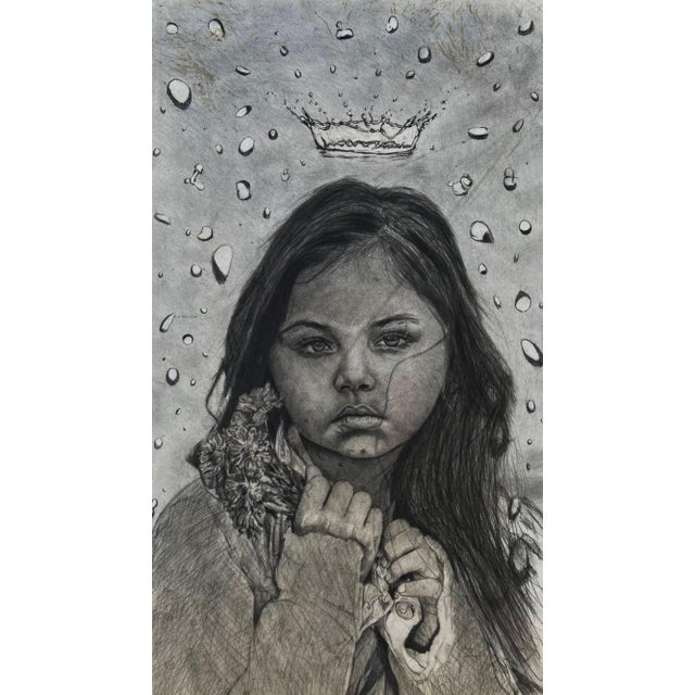 Crowned in the Storm, Pencil Drawing, Emmanuel Akolo (2018) Charcoal and Graphite and Paper. For Sale