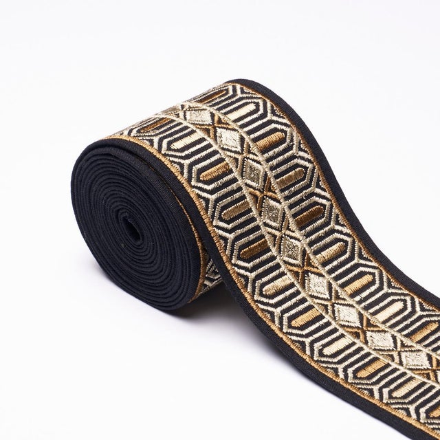 Traditional Schumacher Elisabetta Tape Trim In Caramel For Sale - Image 3 of 4