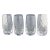Faberge Dotted Clear Crystal Tumbler Glass Set of 4 in Case For Sale