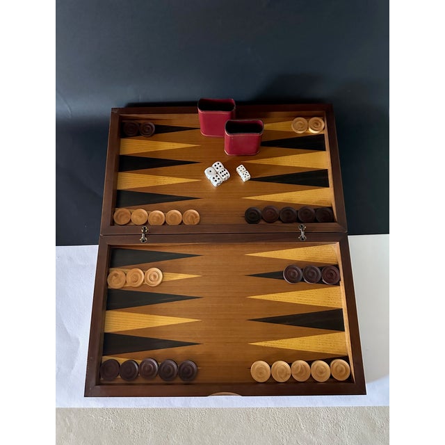 Wood 20th Century Fornasetti Backgammon Game Set Box For Sale - Image 7 of 10
