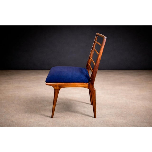 Set of Eight Dining Chairs in Caviuna Wood & Fabric, Giuseppe Scapinelli, 1950s - Lot 685 For Sale - Image 14 of 14