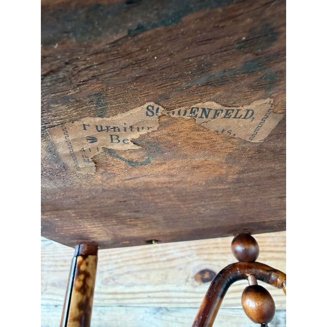 Antique Victorian Tortoiseshell Bamboo Pedestal Side Table, Circa 1900 For Sale - Image 11 of 12